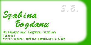 szabina bogdanu business card